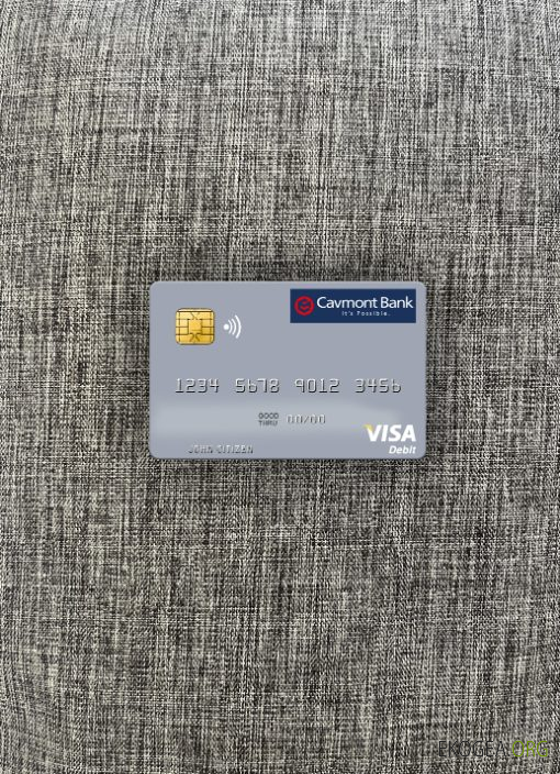 Carte de débit visa Zambie Cavmont Bank avant photolook